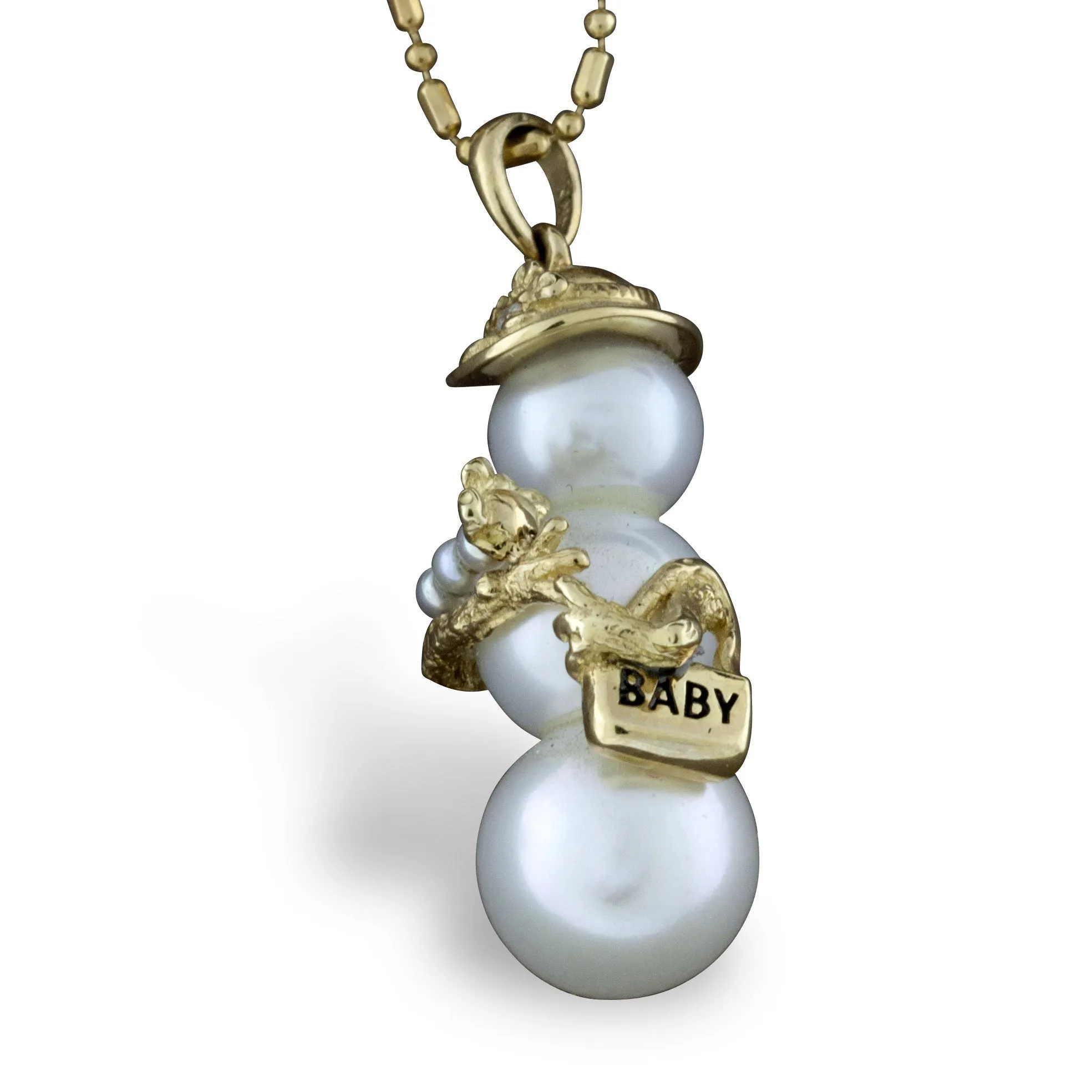 Pearl Snowlady with Baby and Diaper Bag