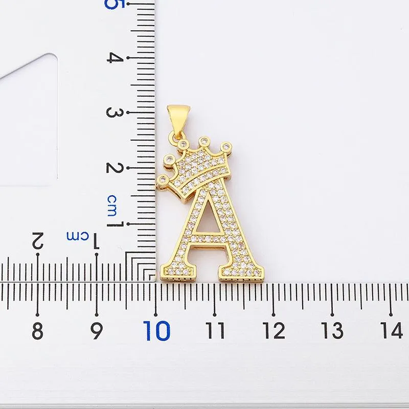 Personalized Zircon Crown A-Z Initial Letter Charm Necklace