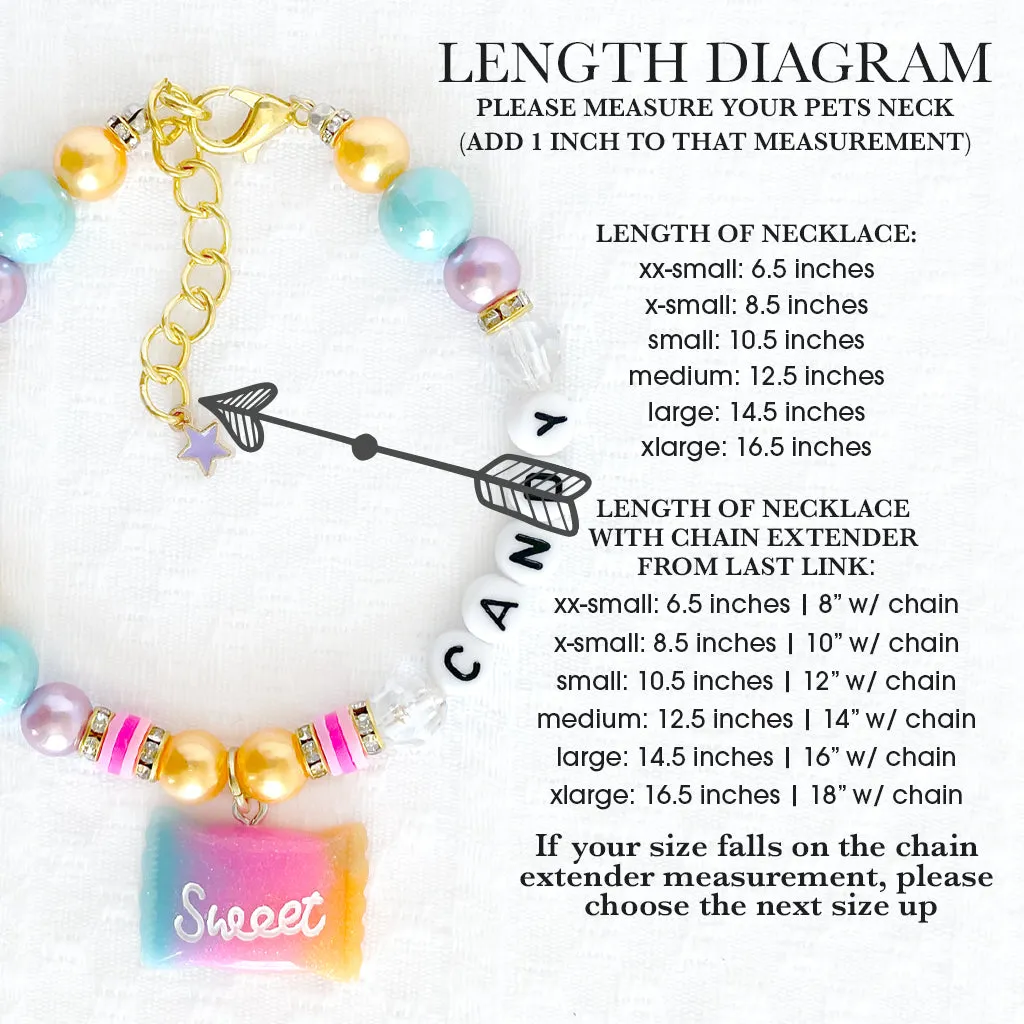 Sweet Licks Rainbow Personalized Pearl Dog Necklace Luxury Pet Jewelry