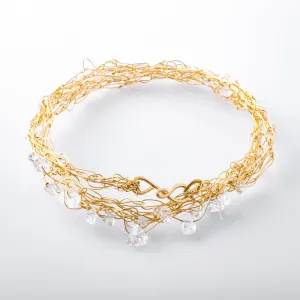Thin Dual Layer Bangle with Raw Quartz