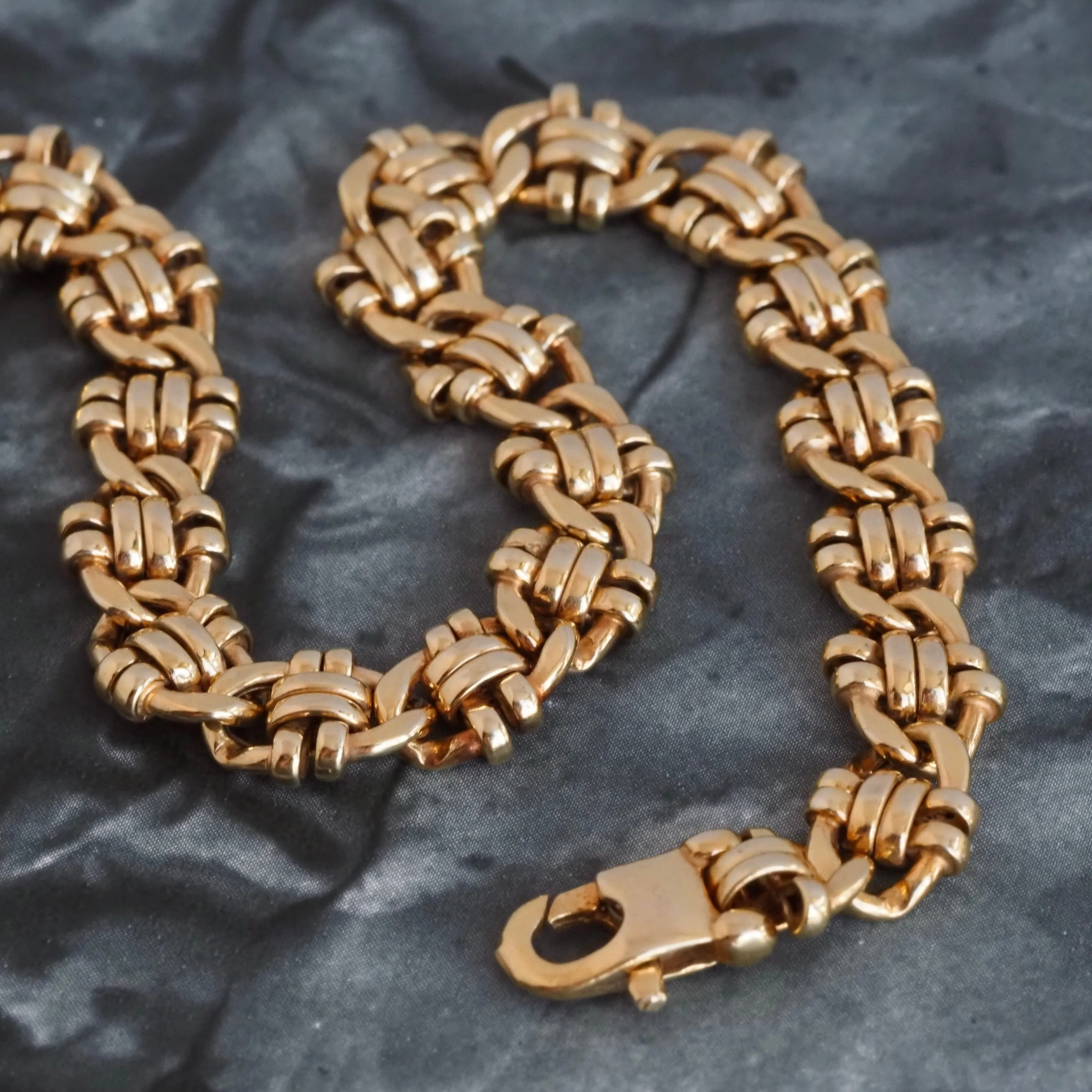 Vintage Italian Split Mariner Chain Link 14k Gold Bracelet