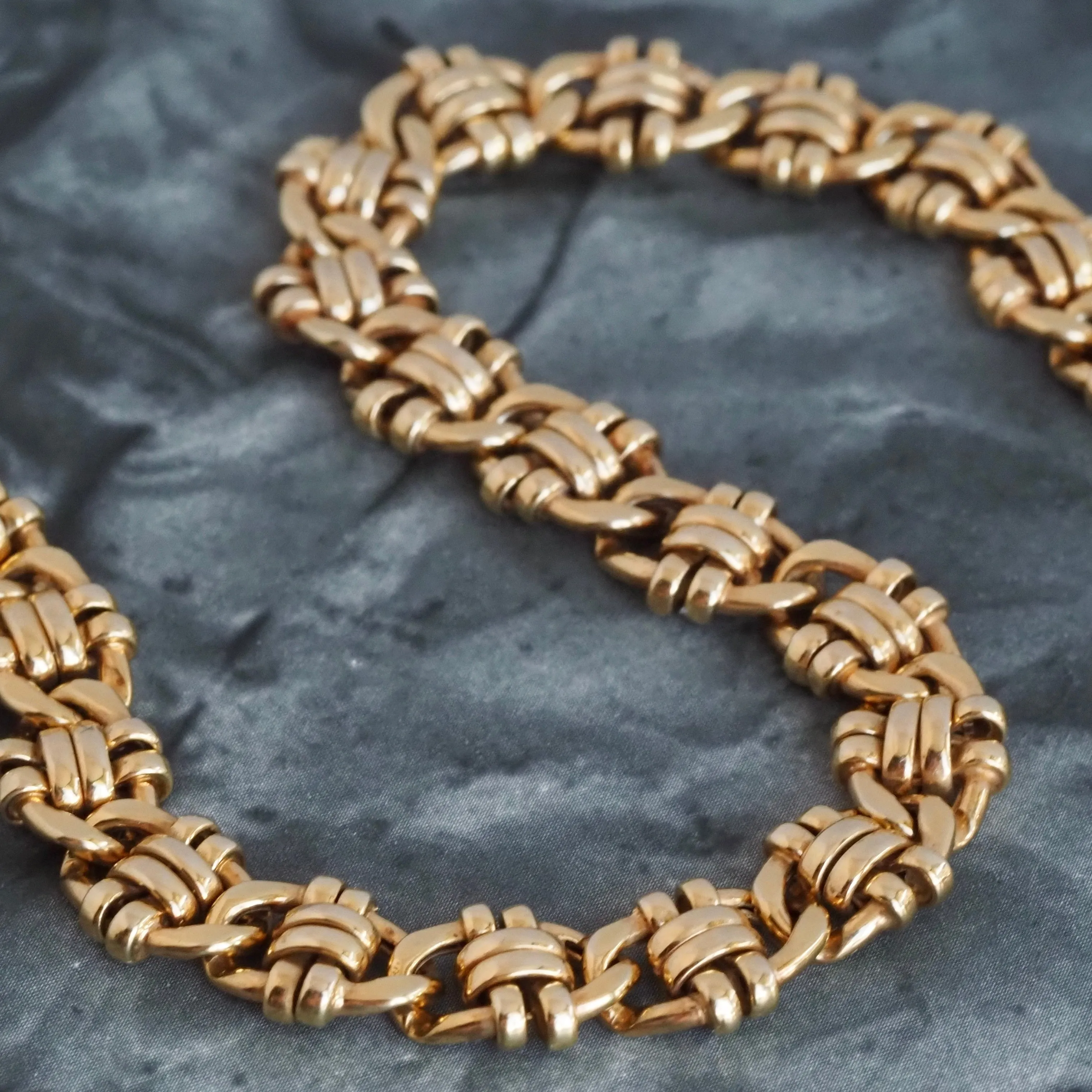 Vintage Italian Split Mariner Chain Link 14k Gold Bracelet