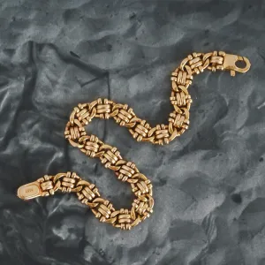 Vintage Italian Split Mariner Chain Link 14k Gold Bracelet