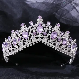 Vintage Silver and Purple Rhinestone Tiaras Crowns