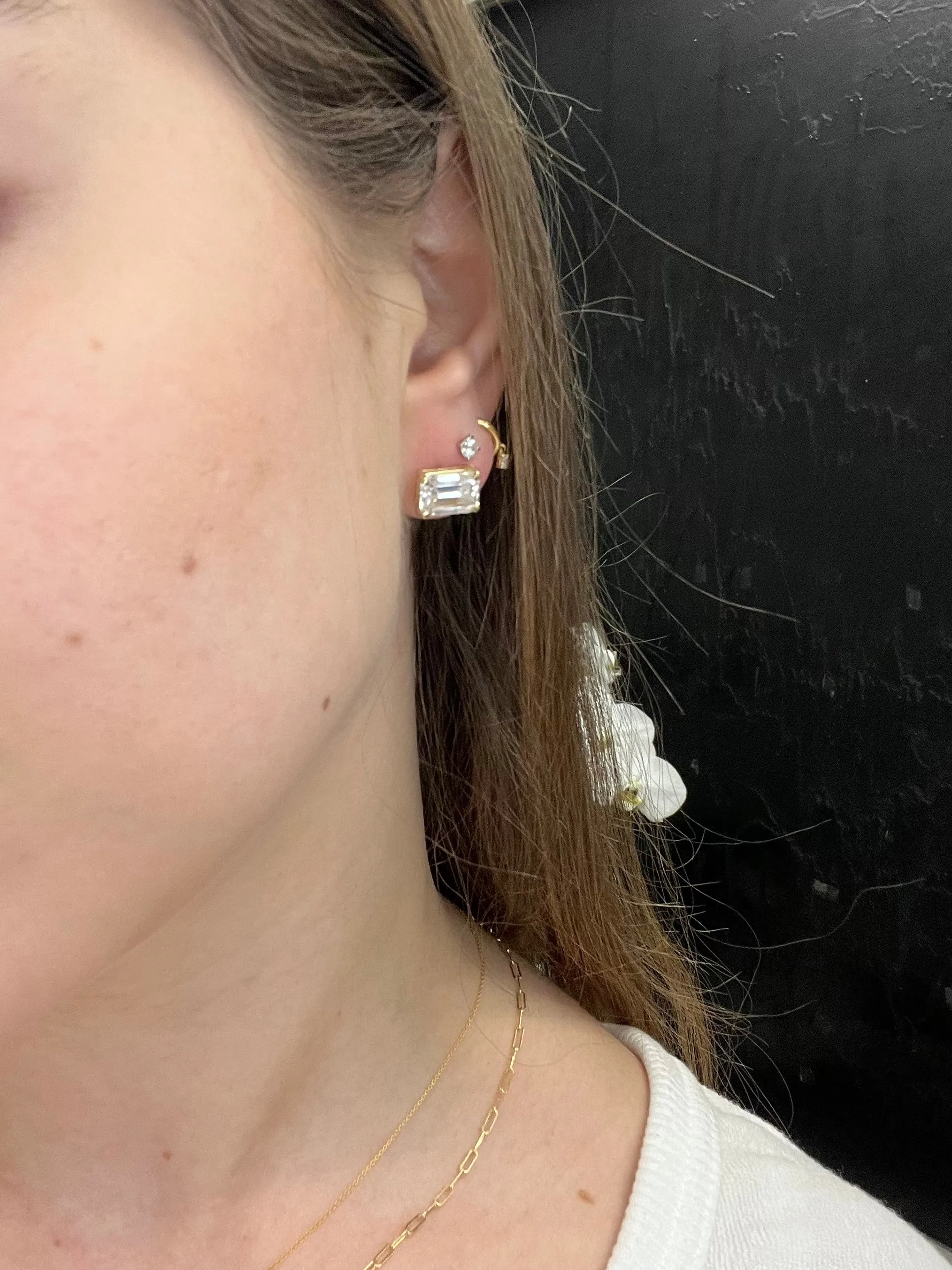 Whitney - Emerald Cut Studs