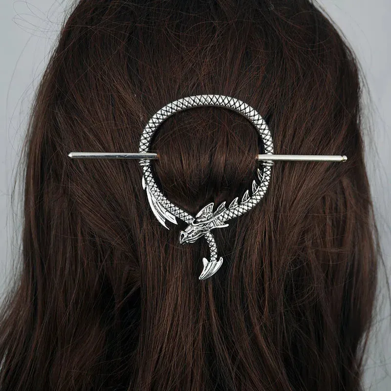 Witch Crescent Moon Cicada Butterfly Hair Barrette Woodland Pagan Hairpin for women wicca Gift